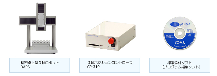 精密卓上型3軸ロボット RAP3（標準タイプ）システム構成